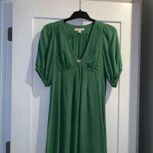 Banana Republic Green Silk Bohemian Silk Dress
